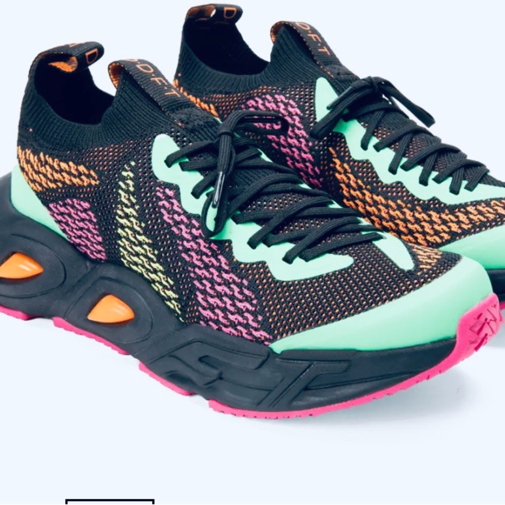 John Fluevog Black and Pink Women's Sneakers NIB